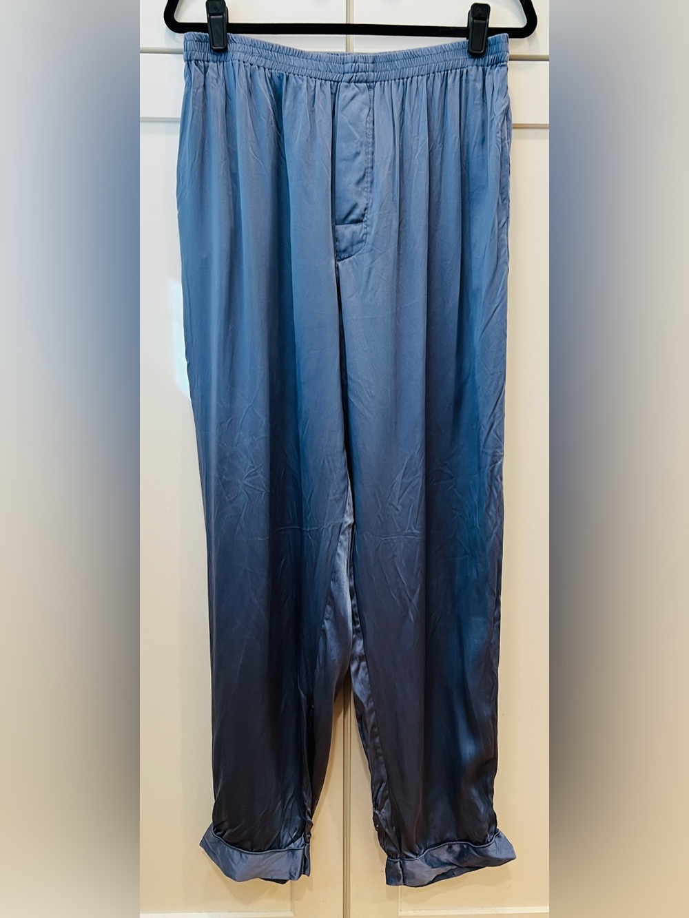 WINTERSILKS 100% SILK PAJAMA PANTS, SIZE L.
